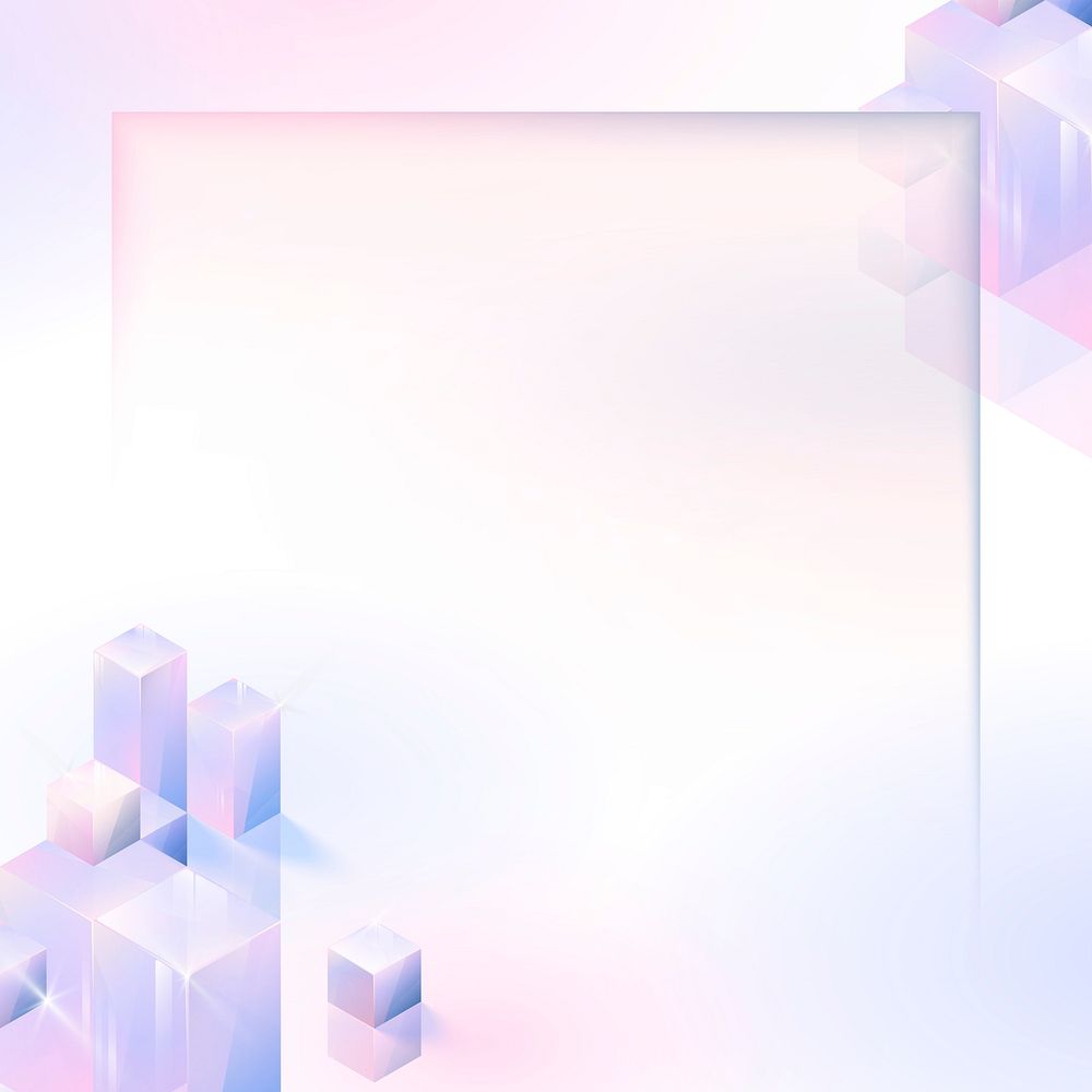 3D cube abstract frame design vector