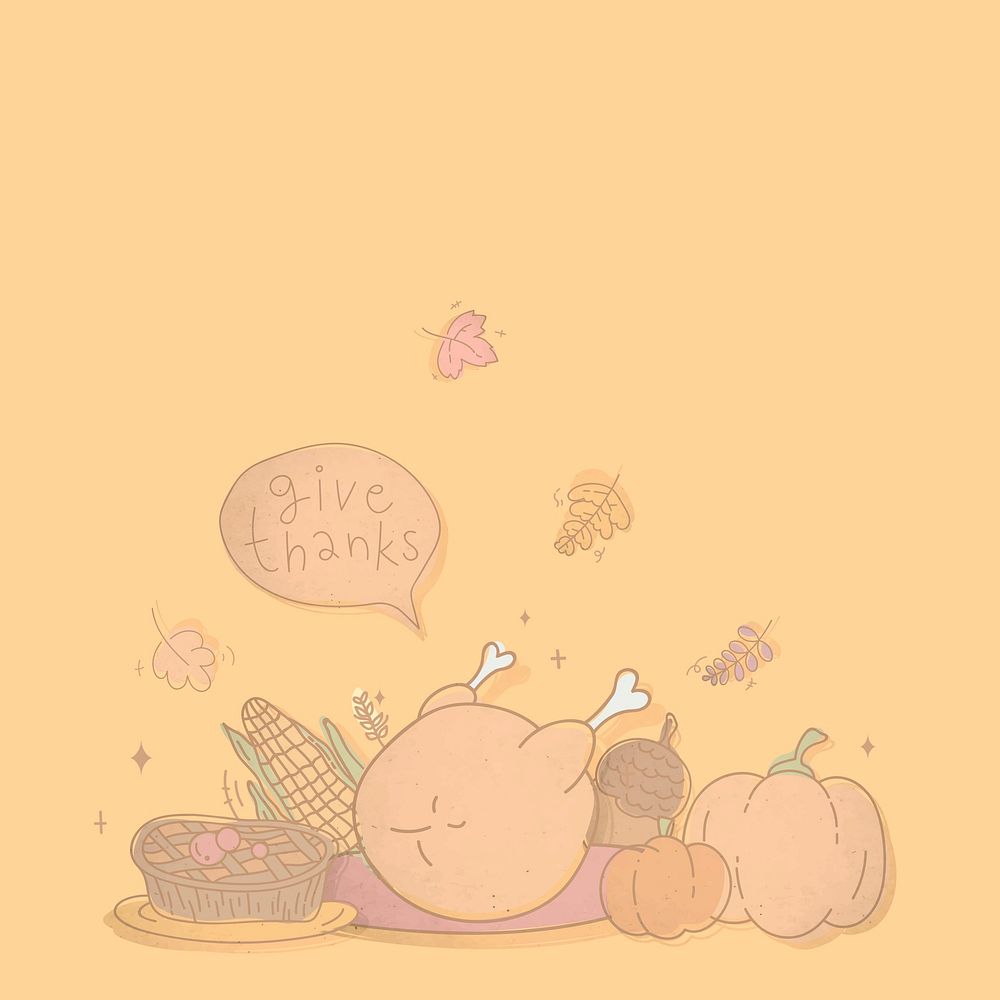 Thanksgiving patterned on brown background vector