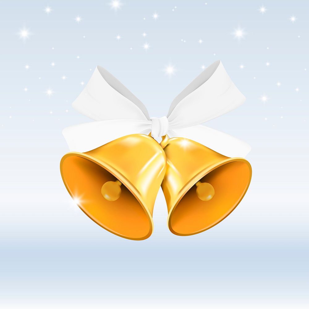 Gold Chrismas bell element vector