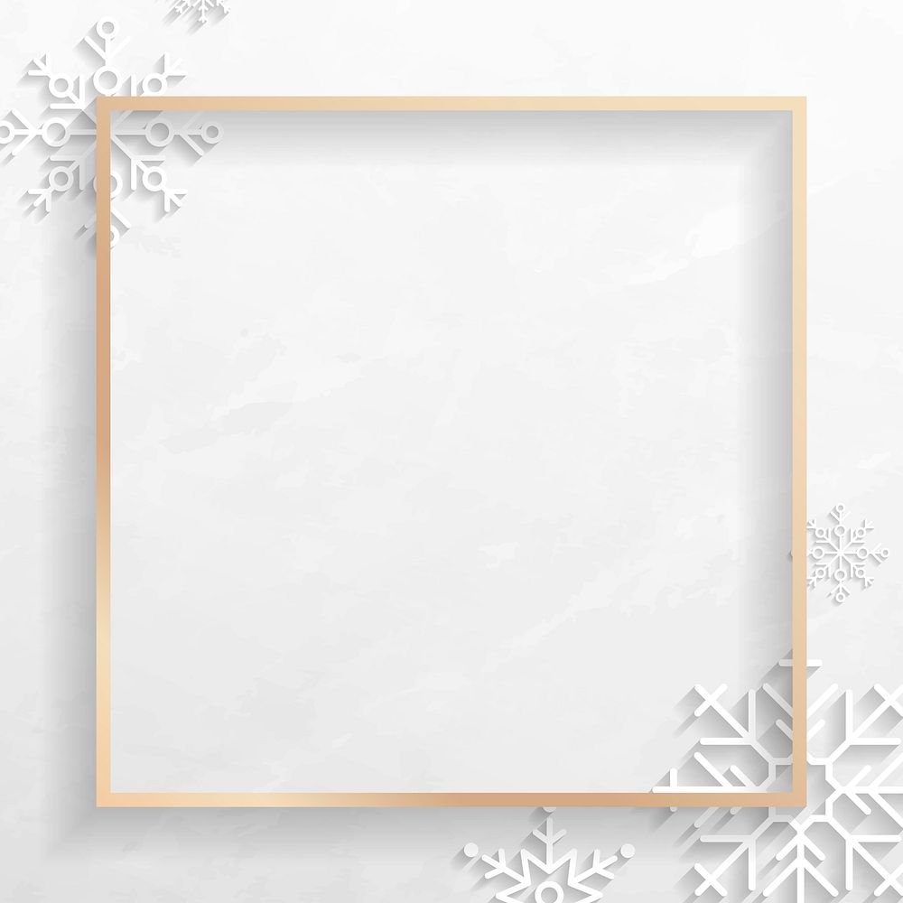 Golden Christmas frame social ads template vector