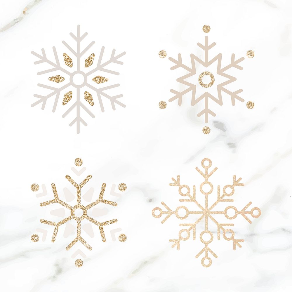 Glittery Christmas snowflake social ads template illustration