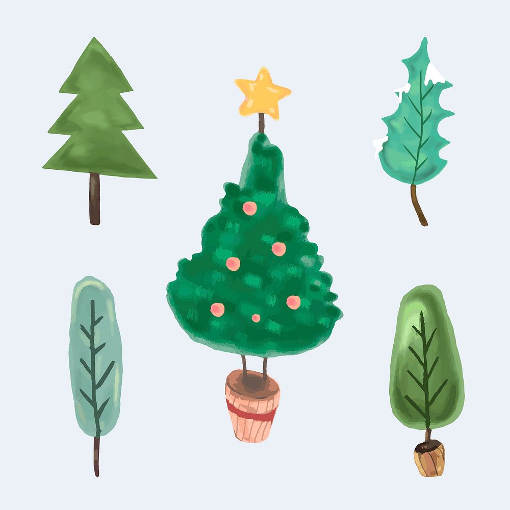 Cute Christmas elements vector set