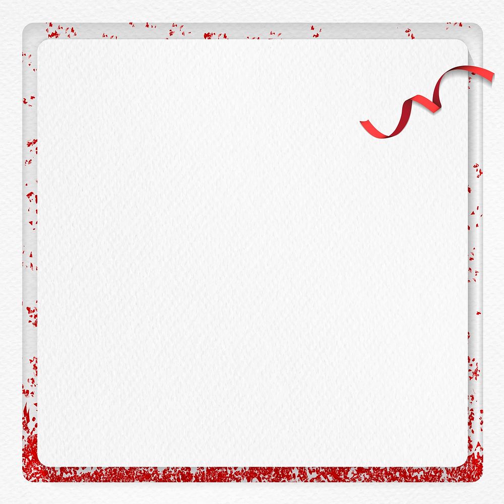 Christmas paper greeting card design with red glitter frame vector