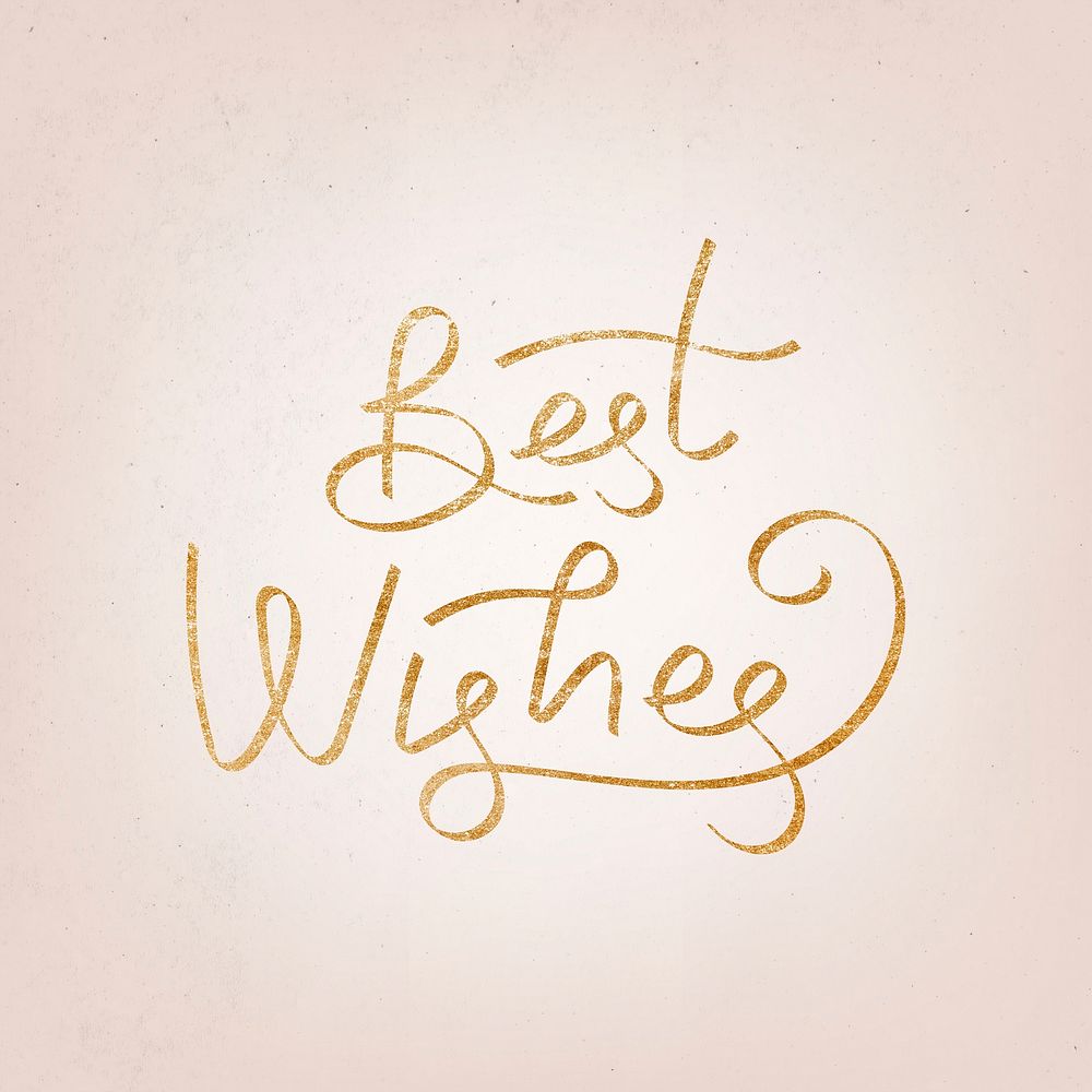 Golden best wishes typography illustration
