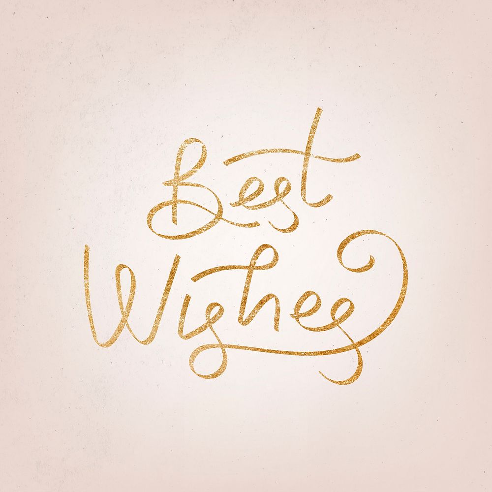 Golden best wishes typography illustration