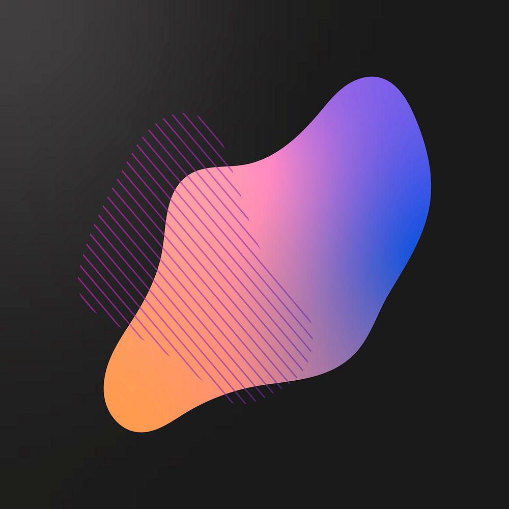 Colorful gradient element with lines vector