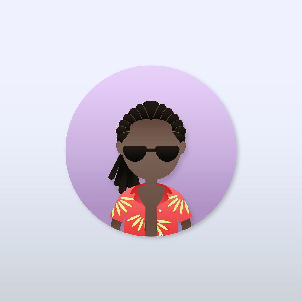 Black man in twist hairstyle avatar vector