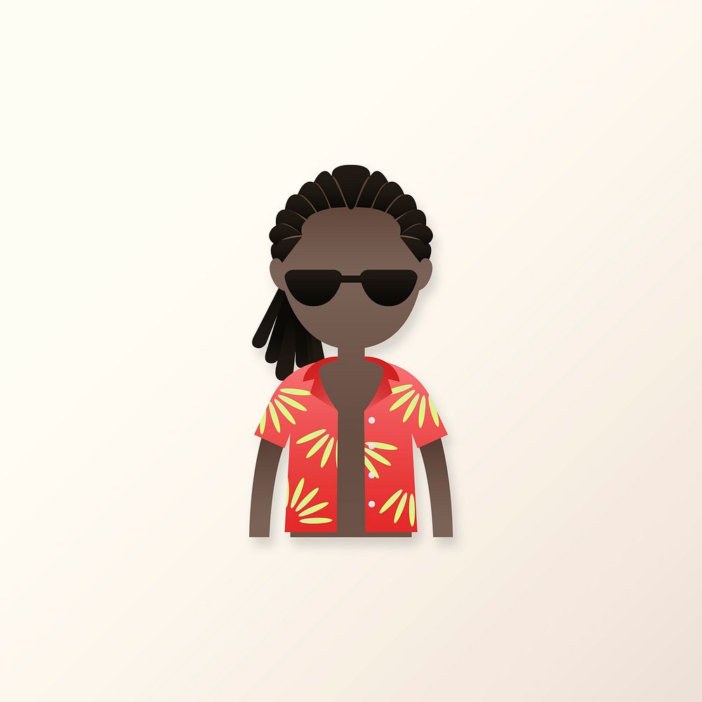 Black man in dreadlocks avatar vector