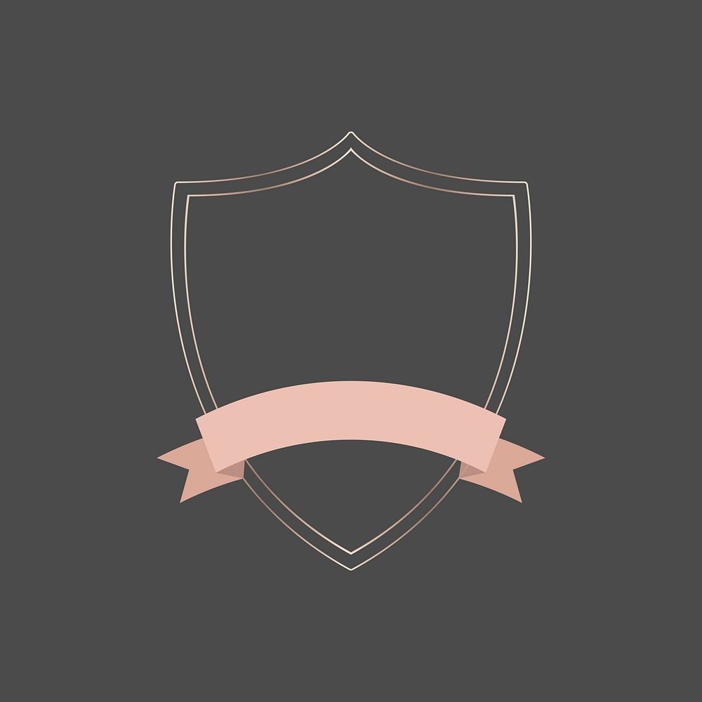 Gold frame with pink ribbon banner vector