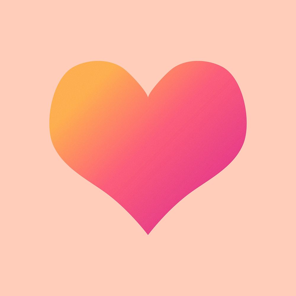 Pink gradient heart geometric shape illustration
