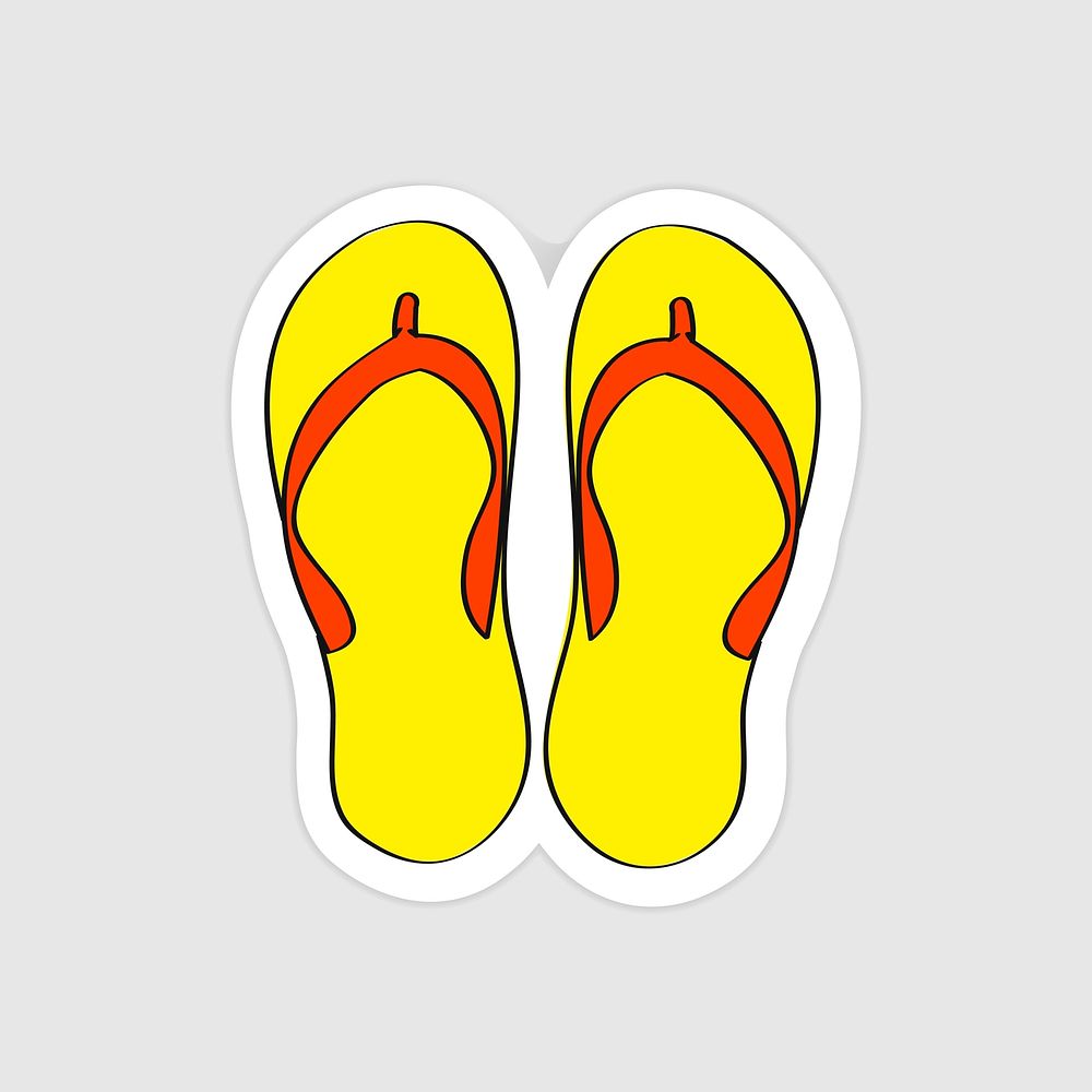 Illustration of yellow flip flops vector