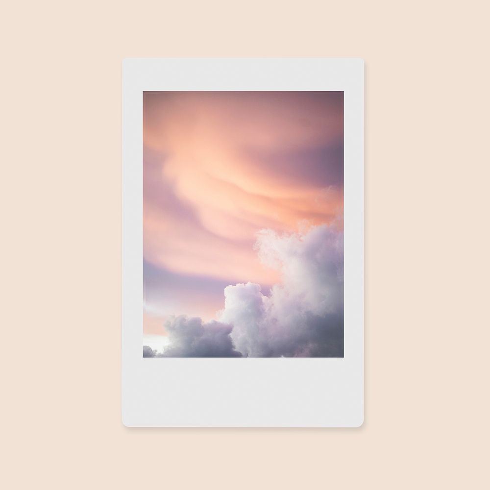 Evening sky image in instant photo