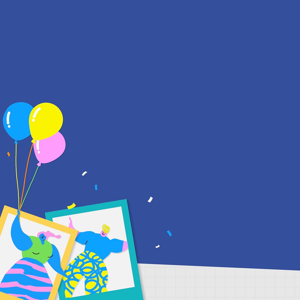 Friends with balloons background vector
