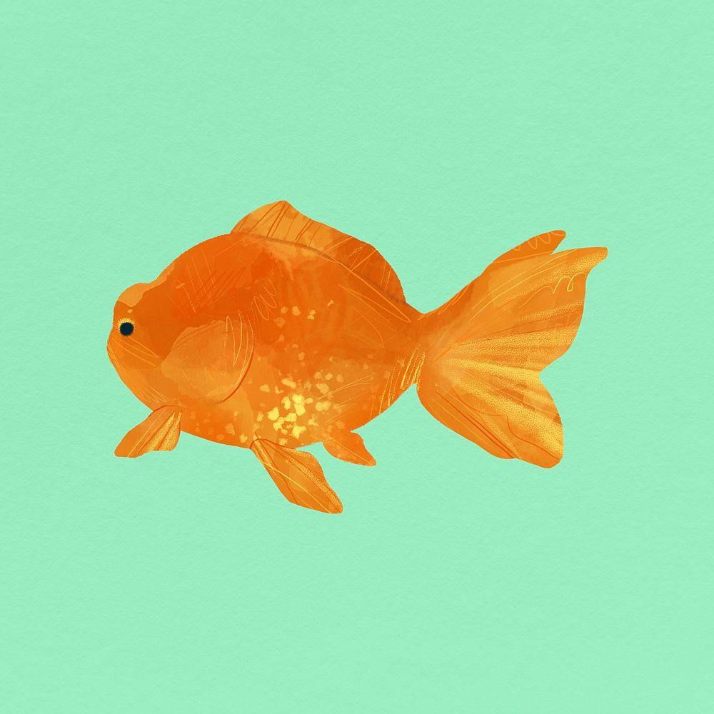 Goldfish on a green background vector