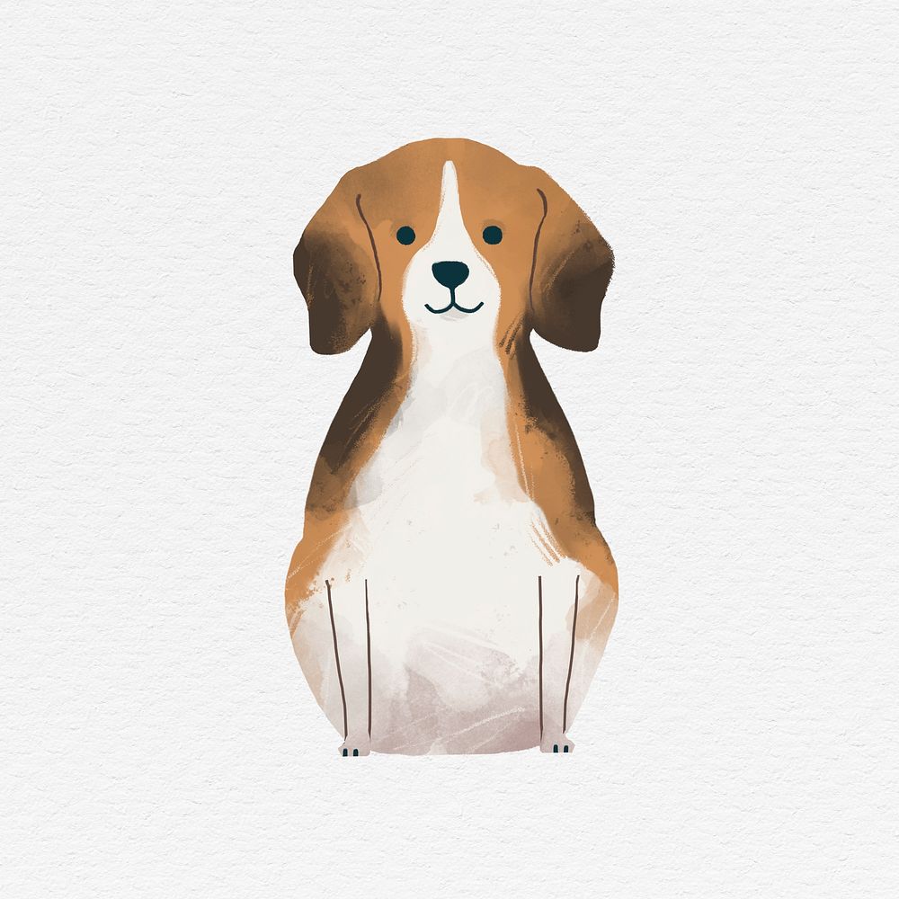 Beagle dog illustration on white background