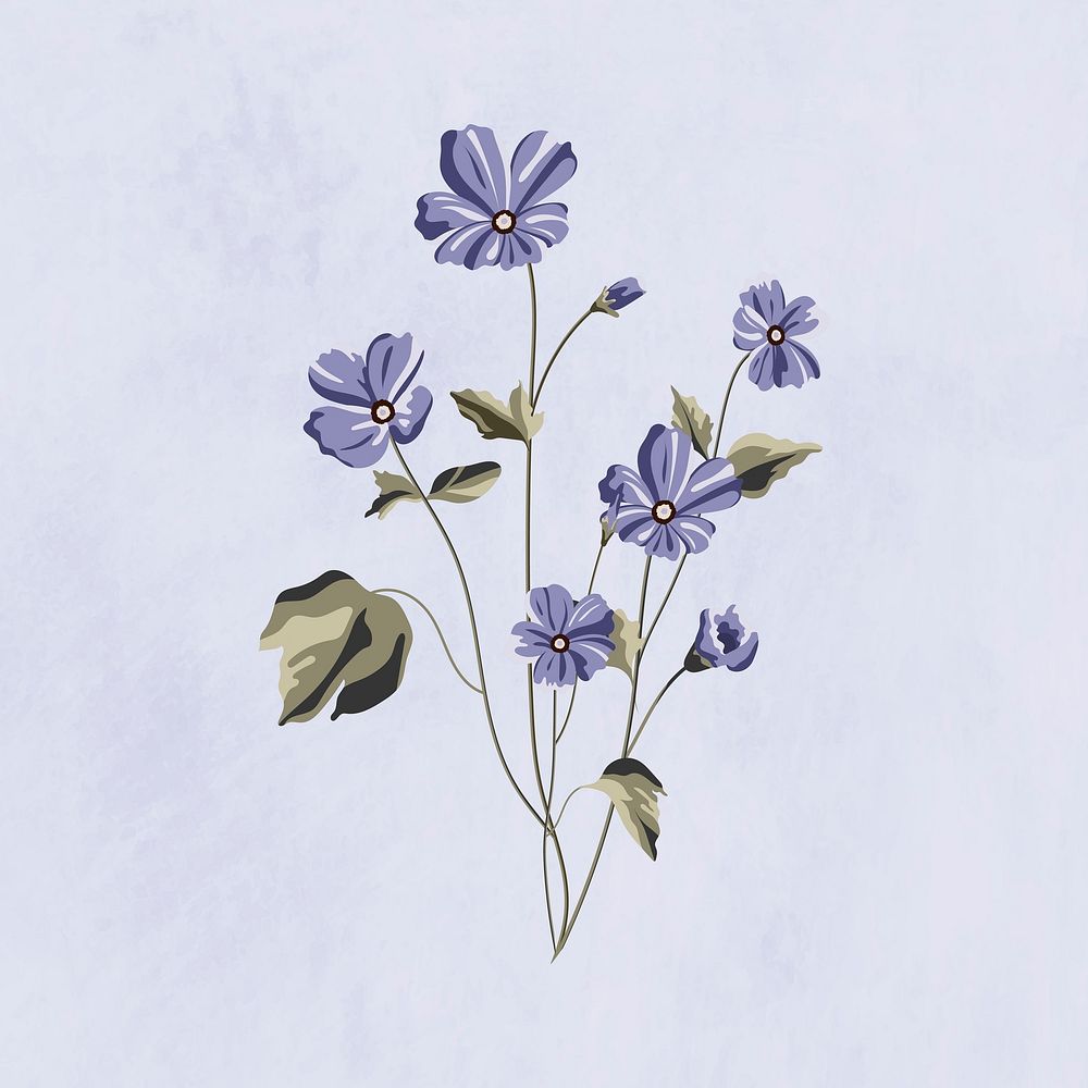 Purple illustarted flower on a purple background vector 