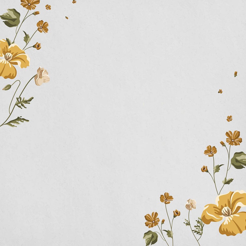 Yellow flower on a gray background with copy space vector 