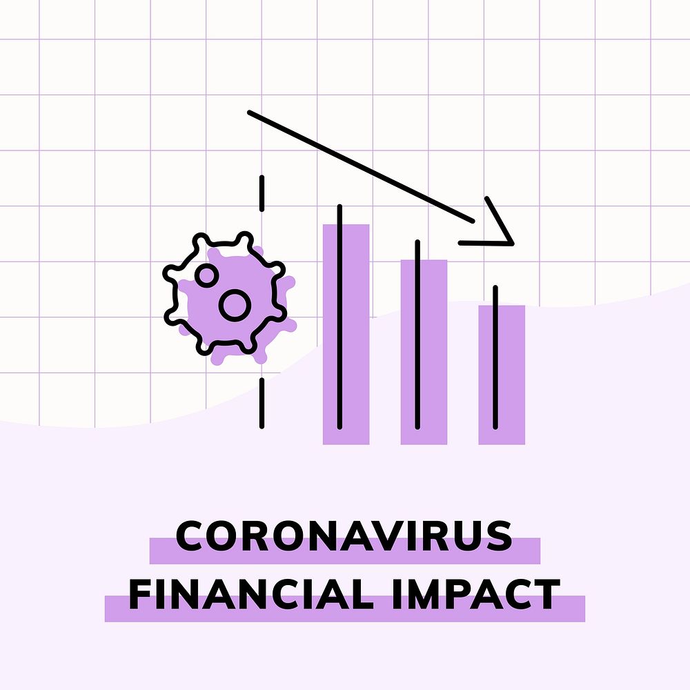 Coronavirus financial impact social template vector