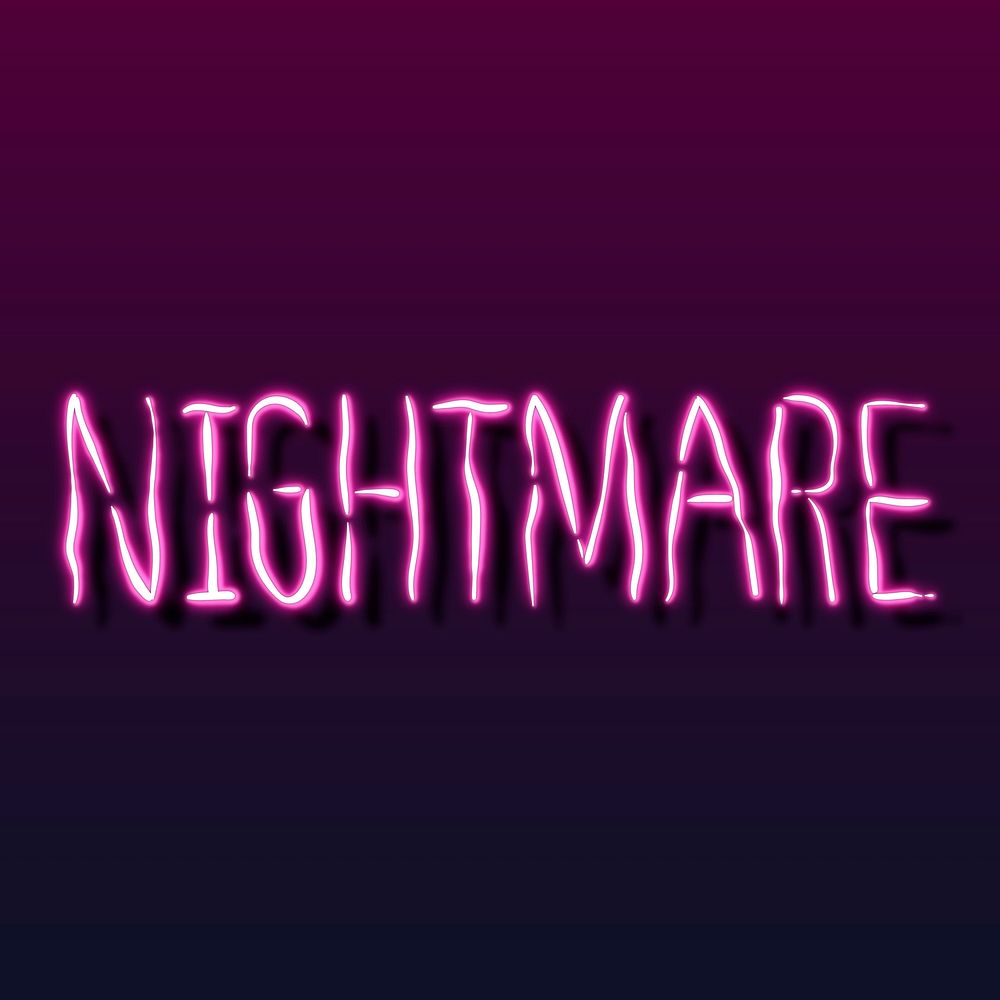 Nightmares during coronavirus pandemic neon sign vector 