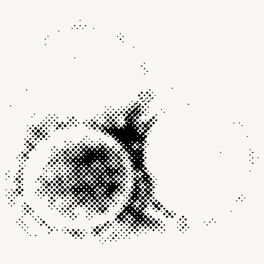 Monotone coronavirus cell design element on a white background vector