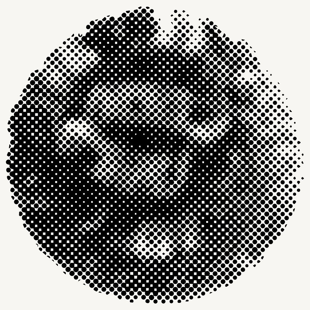 Monotone coronavirus cell under microscope design element on a white background vector