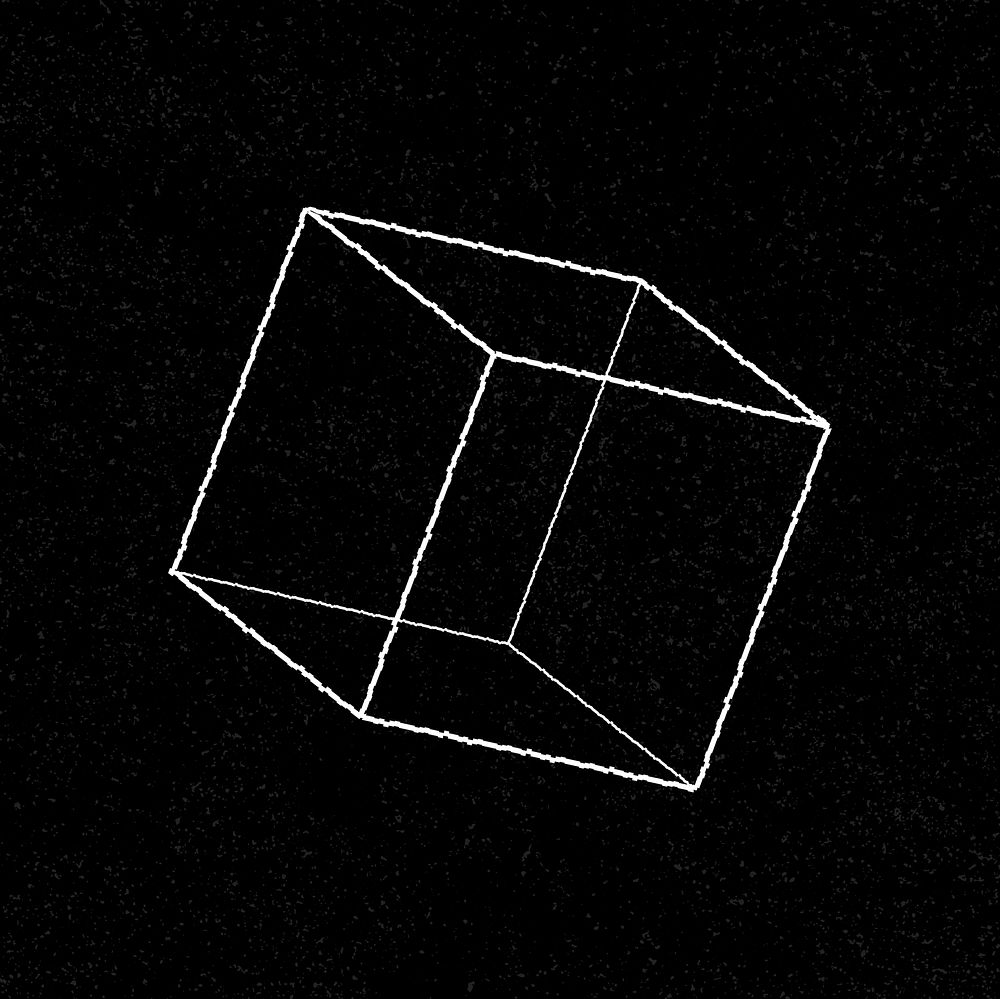 3D geometric cube on a black background vector 