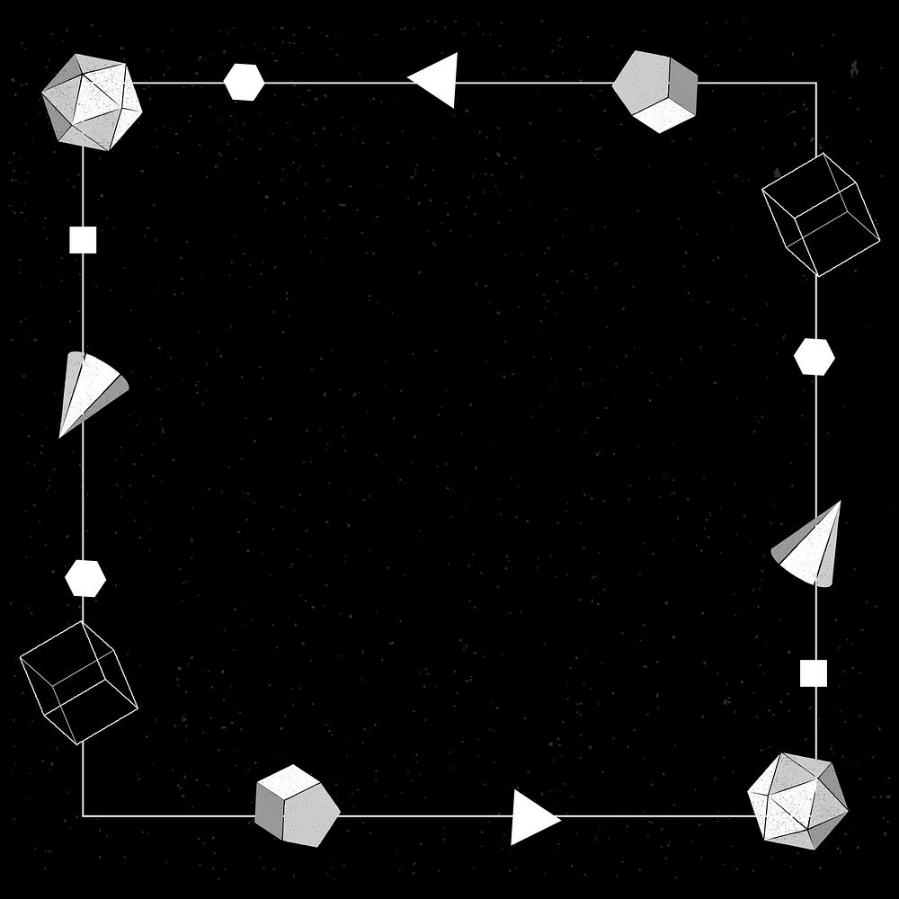 Gray geometric frame on black background vector