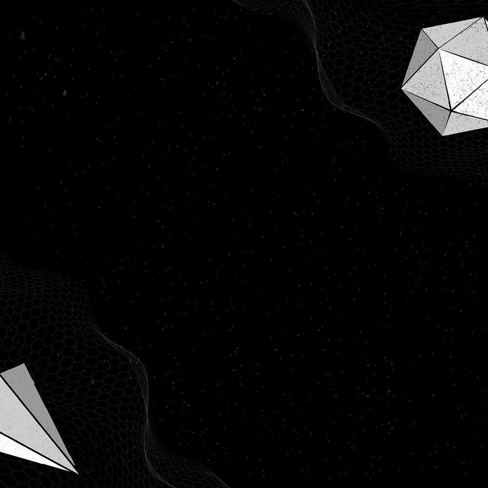 Gray geometric shapes on black background vector