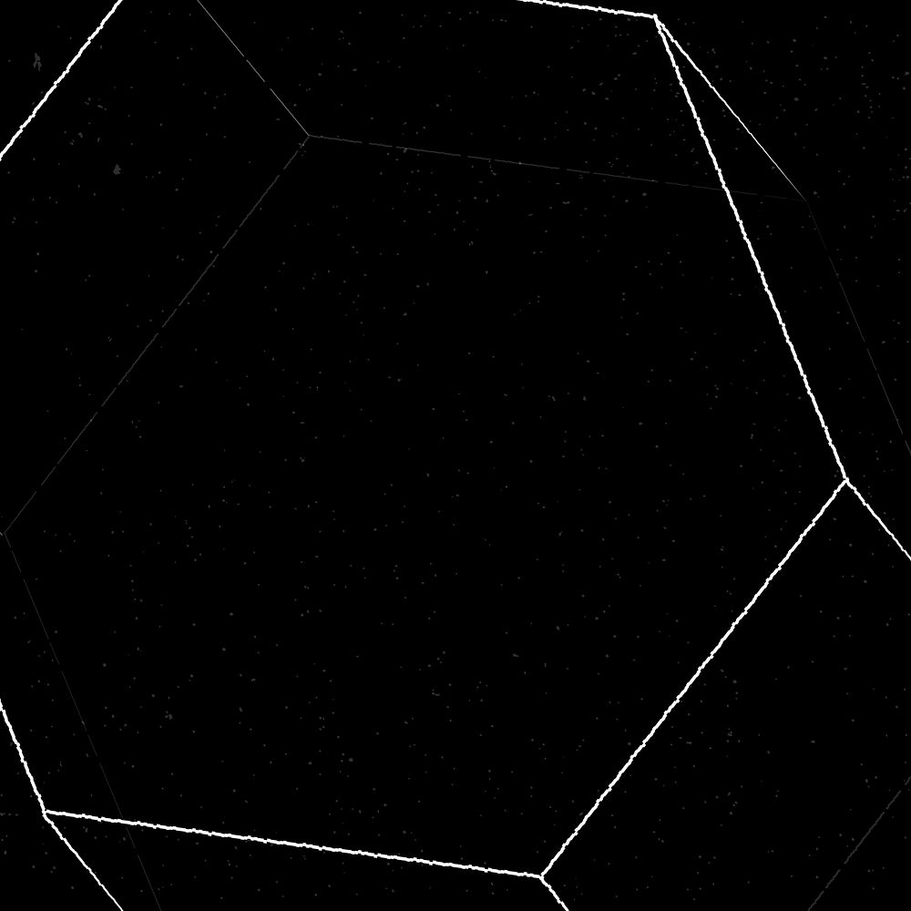White geometric hexagonal prism on black background vector