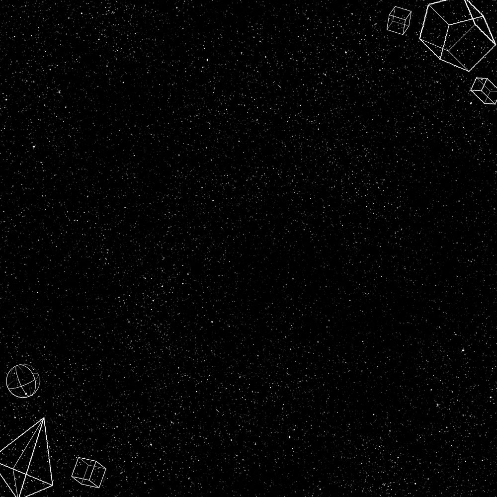 3D geometric shapes on a black background