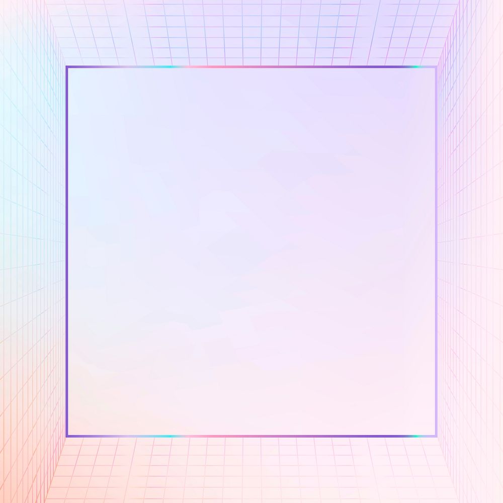 3D pastel vector grid patterned frame