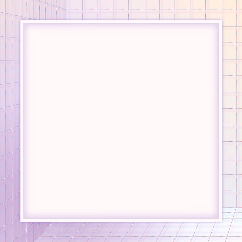 Psd 3D pastel grid patterned frame design space