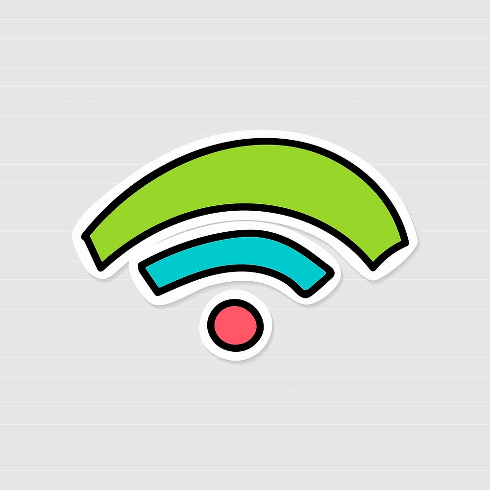Green wifi icon sticker with a white border vector