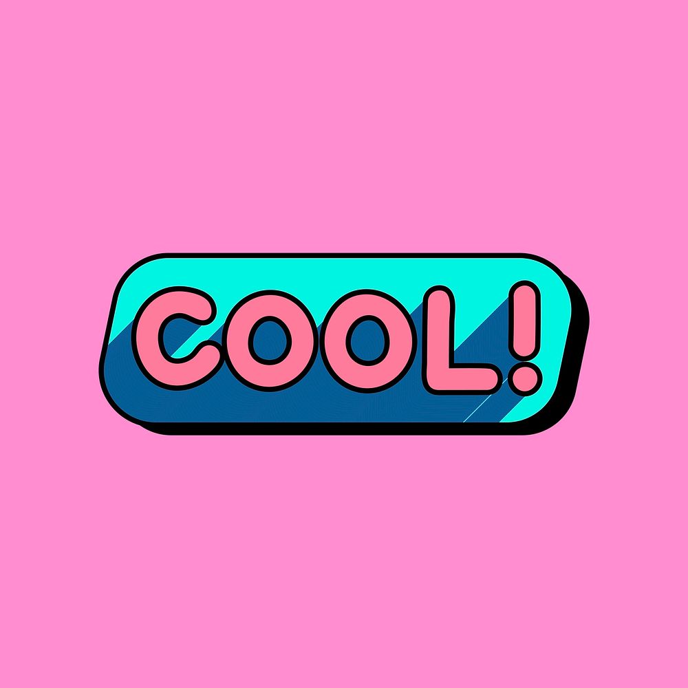Cool typography on a pink background vector 