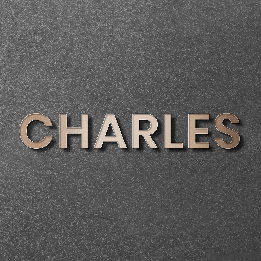 Charles typography in gold design element vector