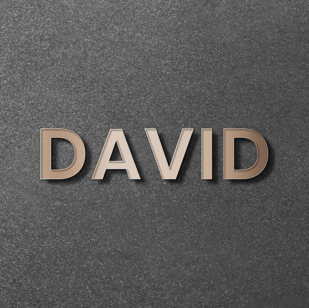 David typography in gold design element vector