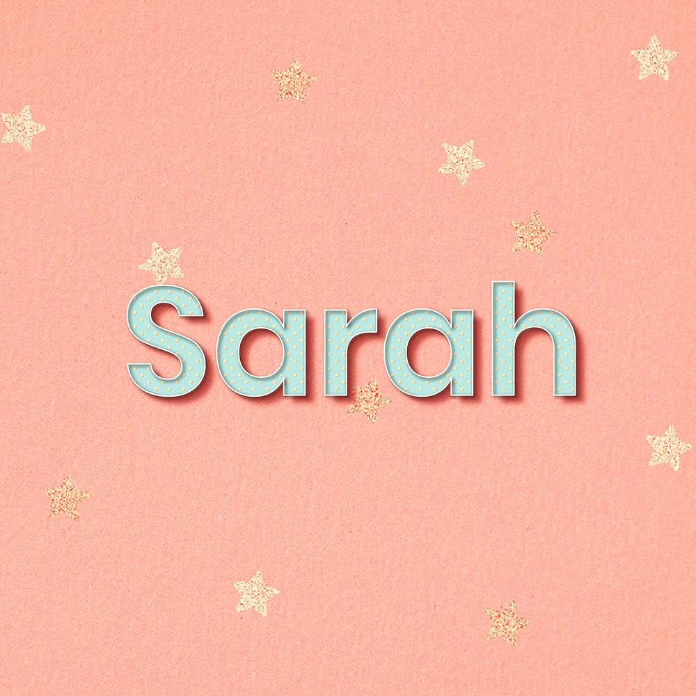 Sarah lettering word art typography vector