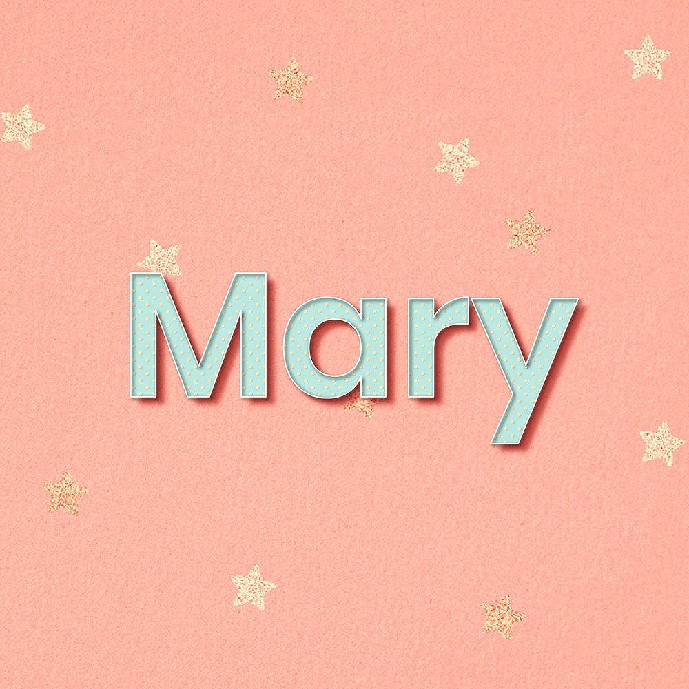 Mary lettering word art typography vector