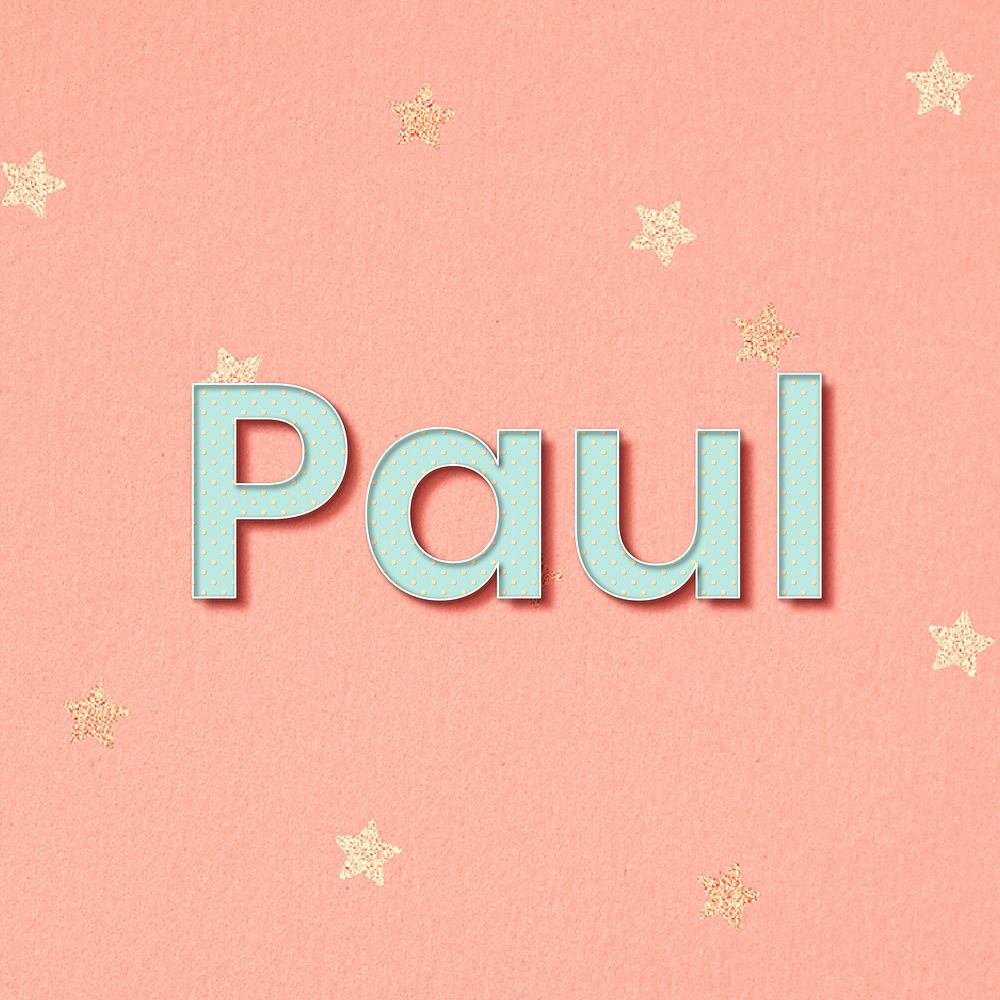 Paul pastel name typography vector