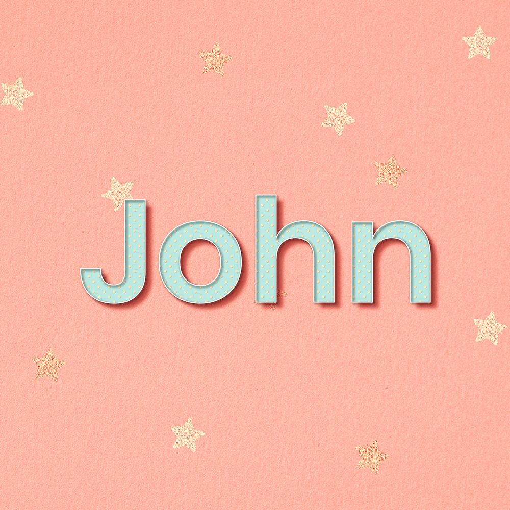 John male name typography vector