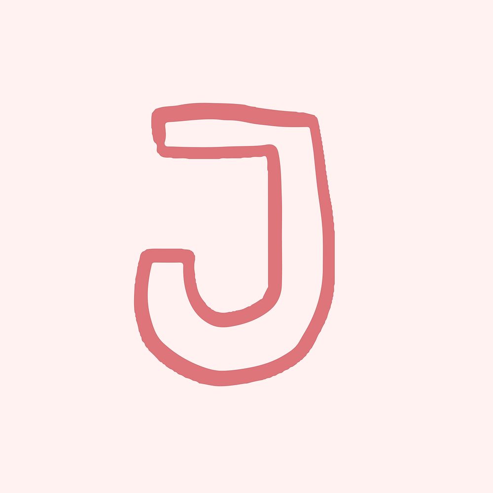 J letter doodle typography vector font