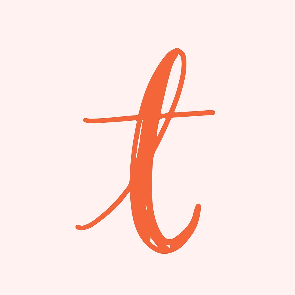 T letter doodle typography vector font