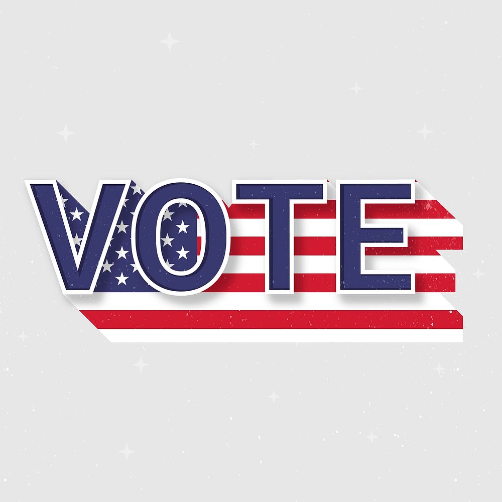 US election vote text vector democracy