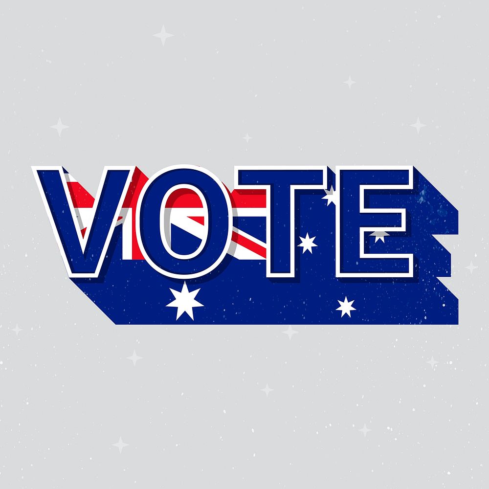 Vote message election Australia flag illustration