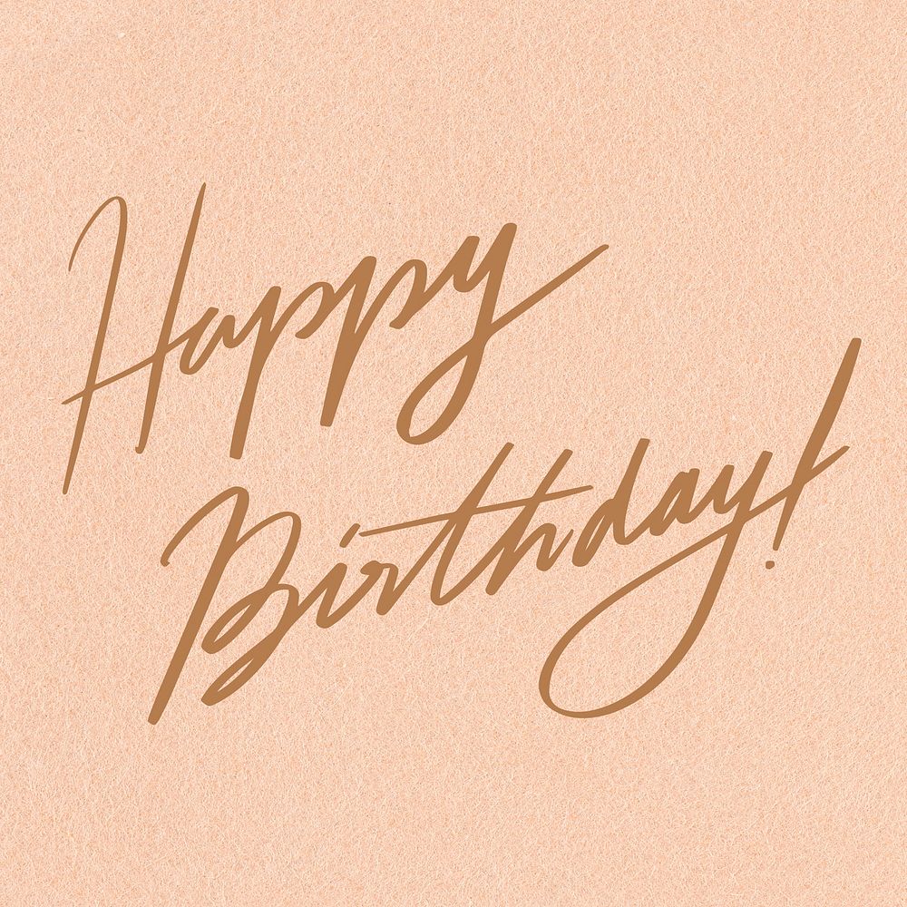 Hand lettering happy birthday! message calligraphy vector