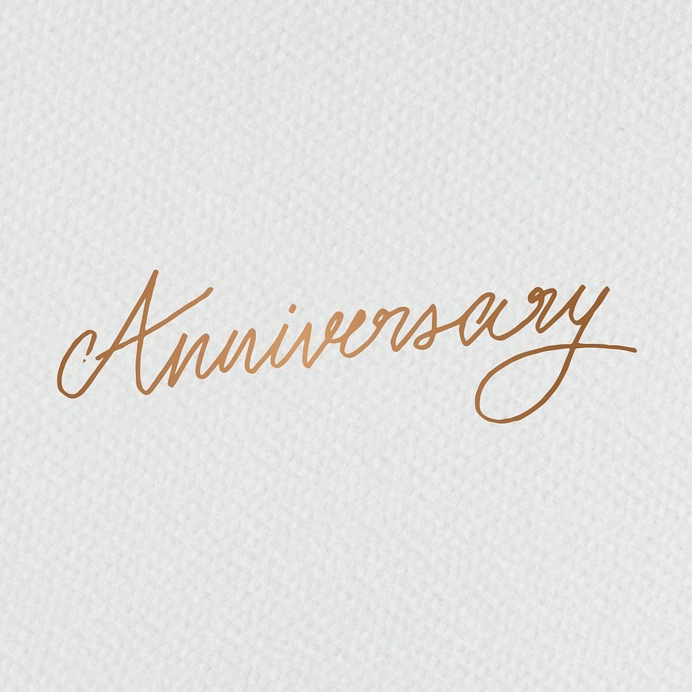 Hand lettering anniversary word calligraphy vector