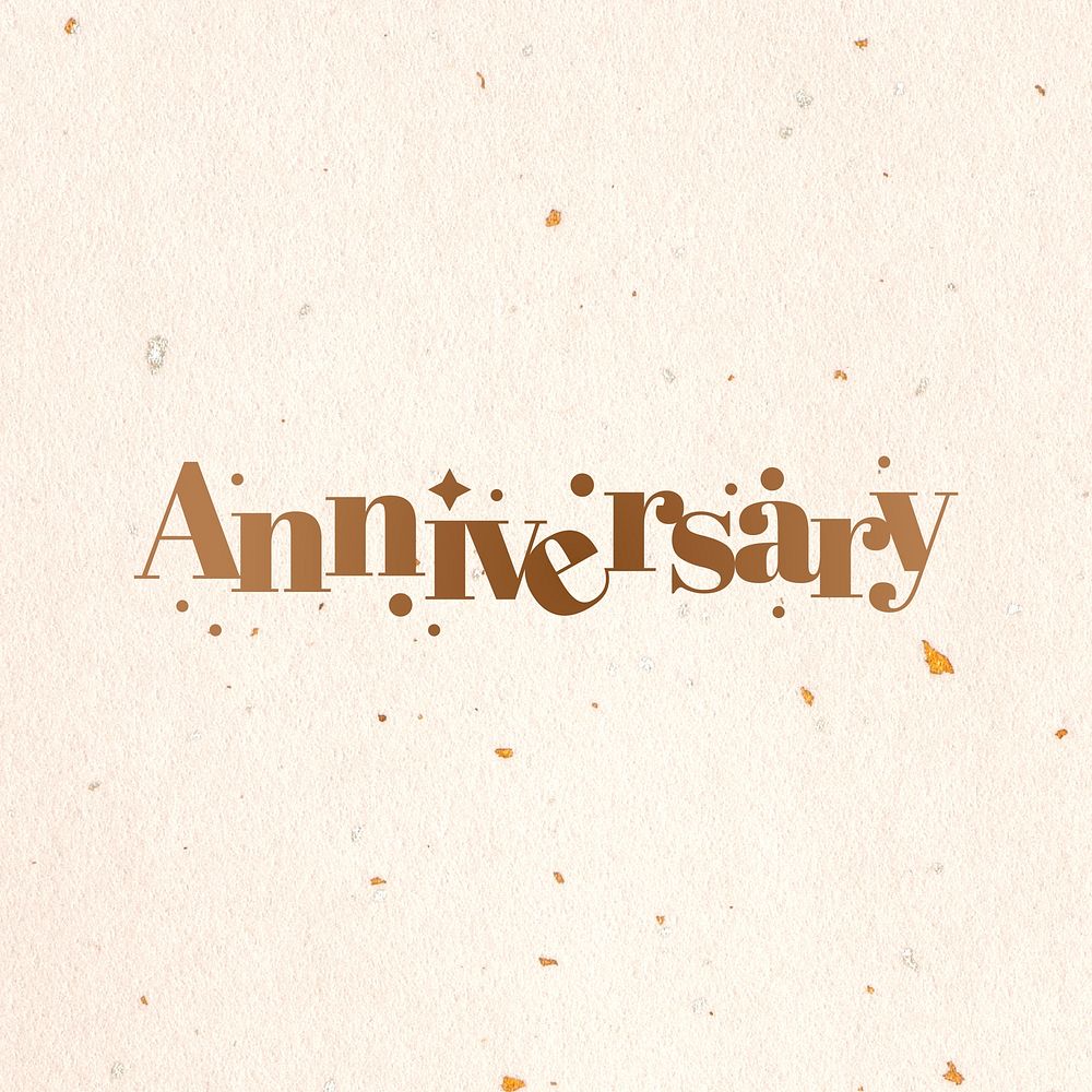 Gold anniversary word vector calligraphy
