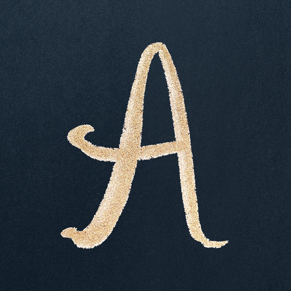 Letter A cursive typography vector font