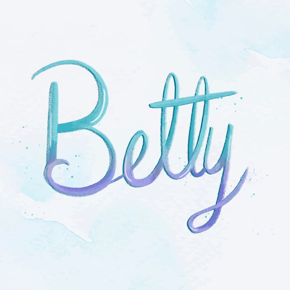 Betty two vector colored lettering font