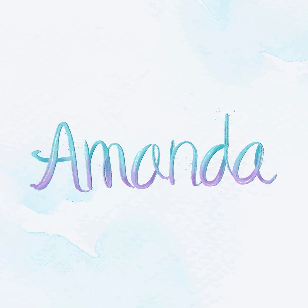 Amanda two tone vector name typography